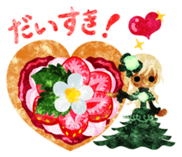 Sticker of strawberry and little people sticker #10800371