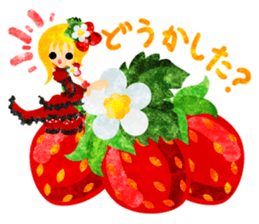 Sticker of strawberry and little people sticker #10800375