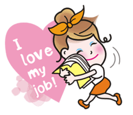 Greetings from a lovely office worker. sticker #10802307