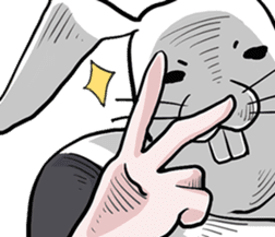 rabbit man! sticker #10803136