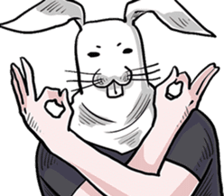 rabbit man! sticker #10803137