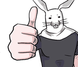 rabbit man! sticker #10803139