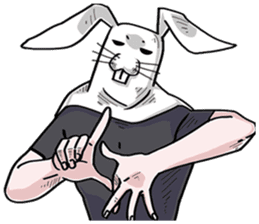 rabbit man! sticker #10803146