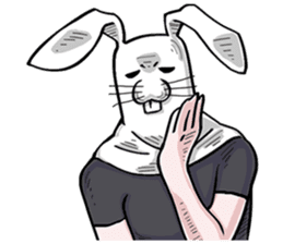 rabbit man! sticker #10803156