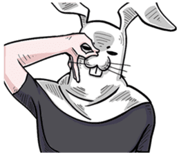 rabbit man! sticker #10803160