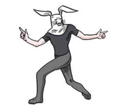 rabbit man! sticker #10803162