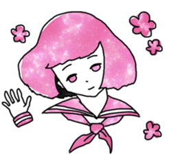 Space Pattern Sailor Girl sticker #10806578