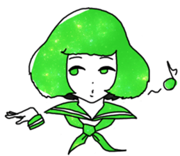 Space Pattern Sailor Girl sticker #10806597