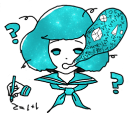Space Pattern Sailor Girl sticker #10806602
