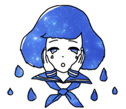 Space Pattern Sailor Girl sticker #10806604