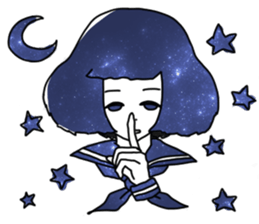 Space Pattern Sailor Girl sticker #10806607