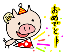 Pig pritty Sticker sticker #10807613
