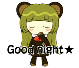 Glitter Cute Girls 4 -Teddy bear- sticker #10807630