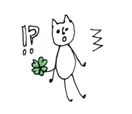 Four Leaf Clover cat sticker #10807662