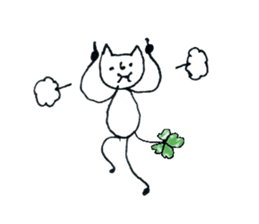Four Leaf Clover cat sticker #10807687