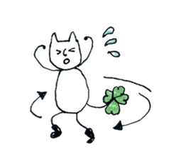 Four Leaf Clover cat sticker #10807692