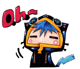 Neko in black 2 sticker #10808457