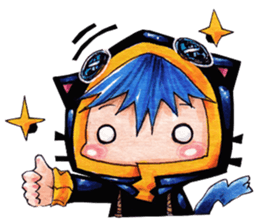 Neko in black 2 sticker #10808458