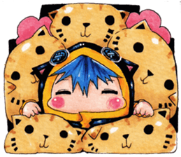 Neko in black 2 sticker #10808468