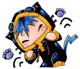 Neko in black 2 sticker #10808474