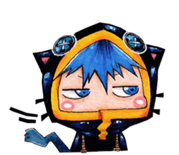 Neko in black 2 sticker #10808475