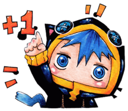 Neko in black 2 sticker #10808483