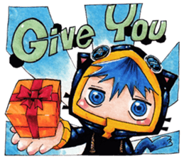 Neko in black 2 sticker #10808487