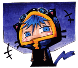 Neko in black 2 sticker #10808494