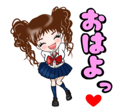 Twin girl -Female high school student- sticker #10809776