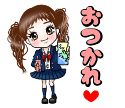 Twin girl -Female high school student- sticker #10809788