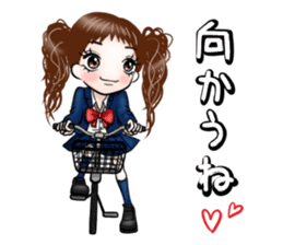 Twin girl -Female high school student- sticker #10809791