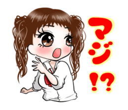 Twin girl -Female high school student- sticker #10809795