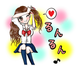 Twin girl -Female high school student- sticker #10809797