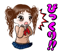 Twin girl -Female high school student- sticker #10809798