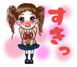 Twin girl -Female high school student- sticker #10809800