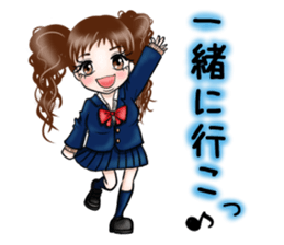 Twin girl -Female high school student- sticker #10809803