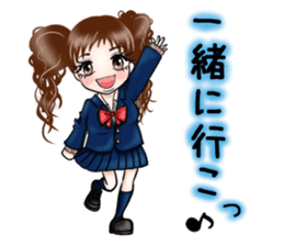 Twin girl -Female high school student- sticker #10809803