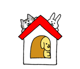 Cute funny animals sticker #10812326