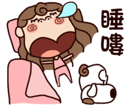 cute girl and dog 2 sticker #10812746