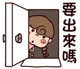 cute girl and dog 2 sticker #10812758