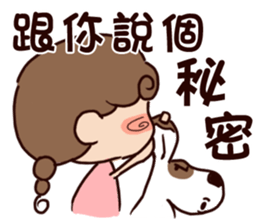 cute girl and dog 2 sticker #10812769