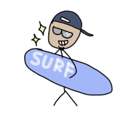 ALOHA stick boy sticker #10815978