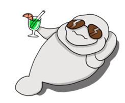 Perfectly round Manatee sticker #10818925