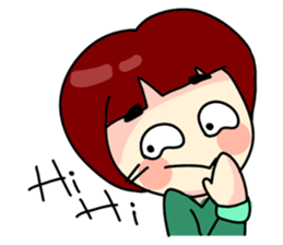 Fringe hair girl sticker #10819097