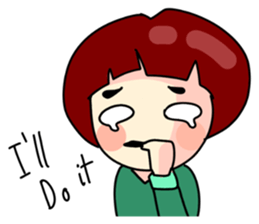 Fringe hair girl sticker #10819098