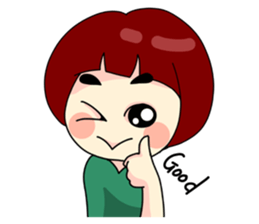 Fringe hair girl sticker #10819099