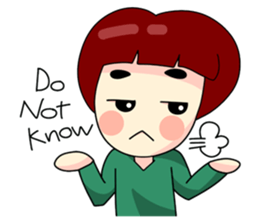 Fringe hair girl sticker #10819109