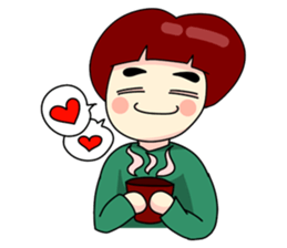 Fringe hair girl sticker #10819110