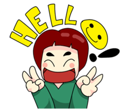 Fringe hair girl sticker #10819112