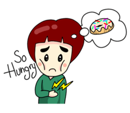 Fringe hair girl sticker #10819113